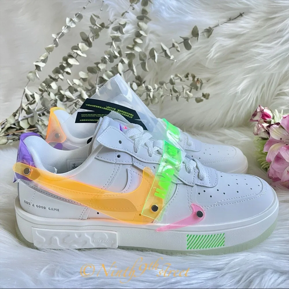 Nike Air Force 1 Fontanka Game Day Sail Green Strike Women’s 9 New - Picture 6 of 16